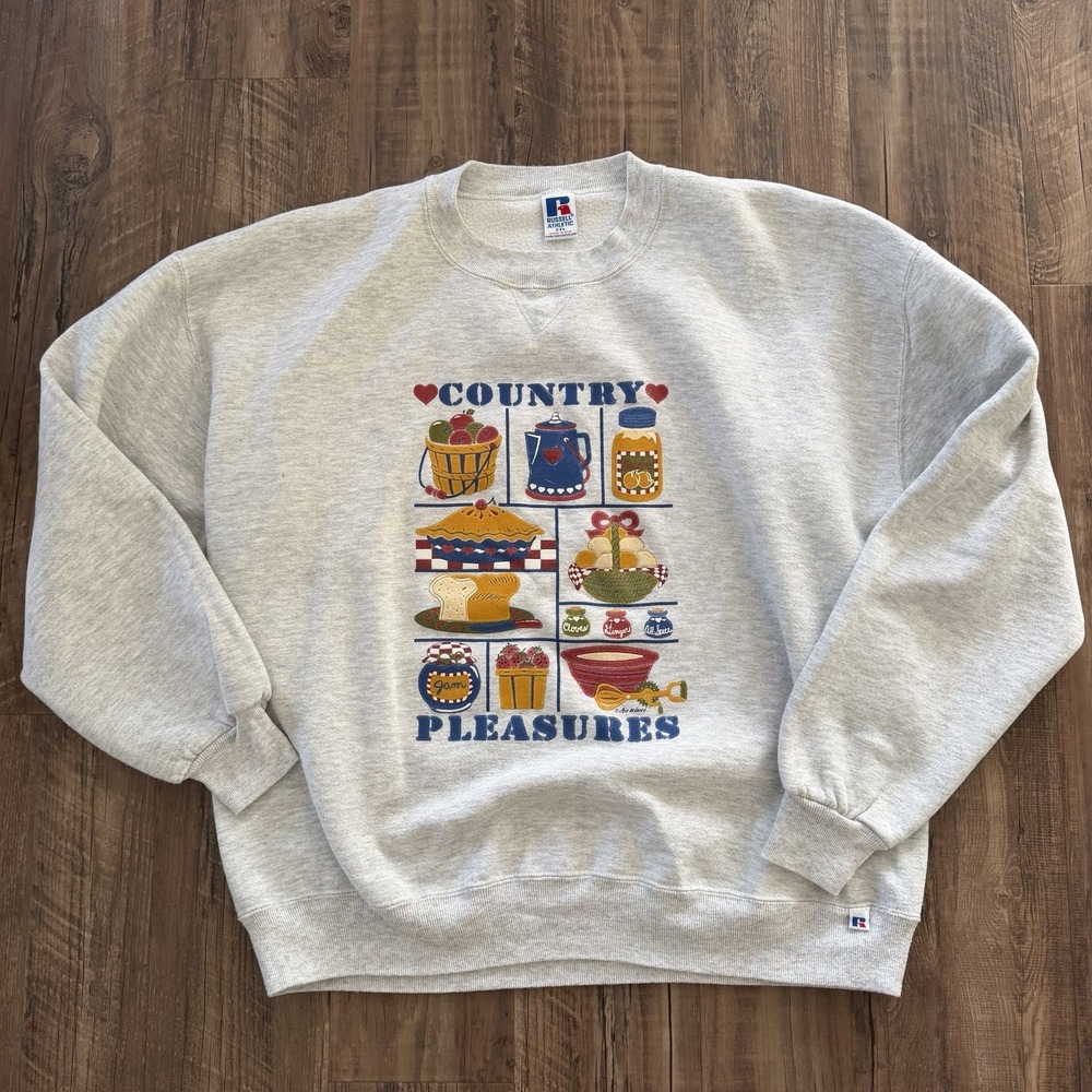VTG 90s Pure Country Theme Jam Baking Sweatshirt Women's Size XXL Russell USA